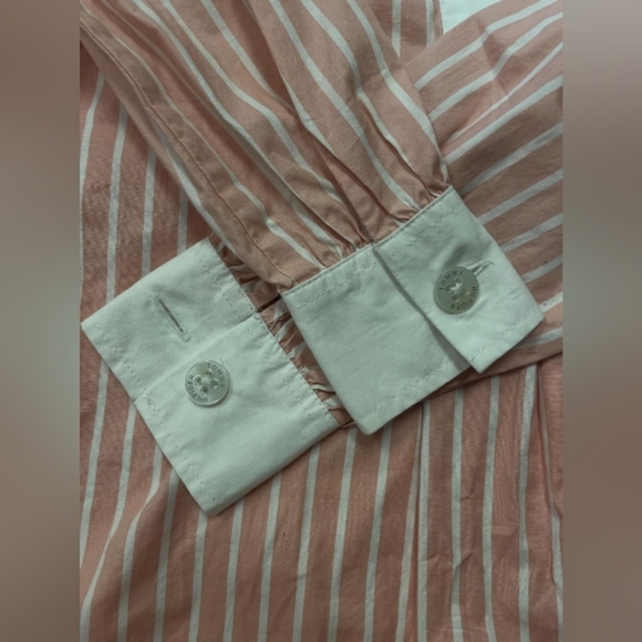 Tommy Hilfiger Pullover Light Pink and White Vertical Striped Size XXS - Picture 6 of 9